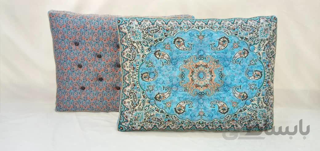 پشتی ترمه طرح آسمان آبی