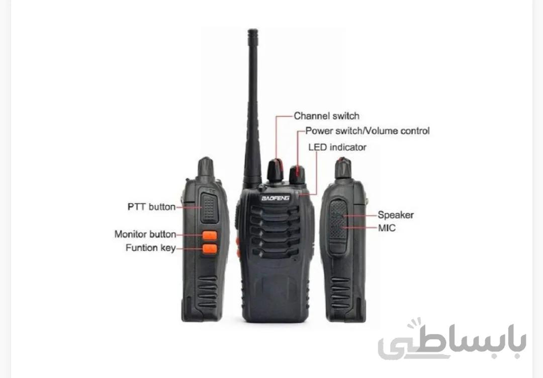 بی سیم واکی تاکی Galwad مدل 888S دوتایی با باتری قابل شارژ و شامل 16 کانال ( رادیو دو تایی) ا Galwad-888S Walkie Talkie 2pcs in One Box with Rechargeable Battery Headphone Wall Charger Long Range 16 Channels Two Way Radio (2pcs radios)