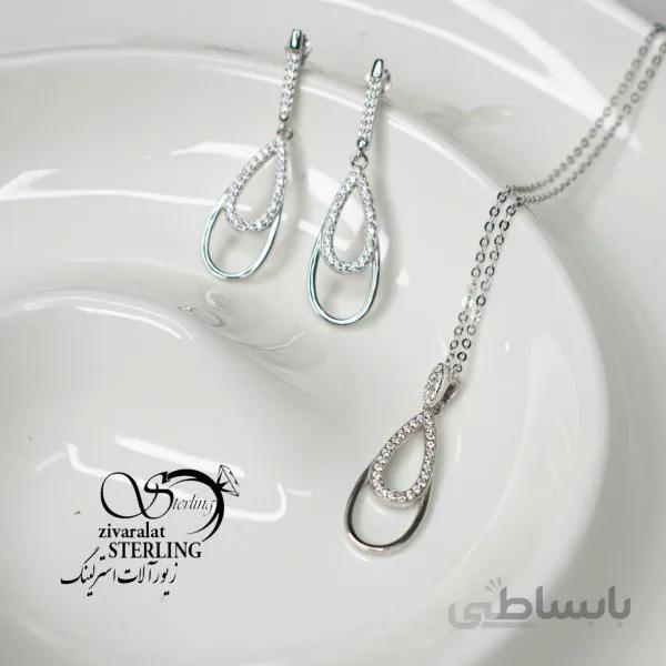 نیمست نقره زنانه طرح اشکی بزرگ