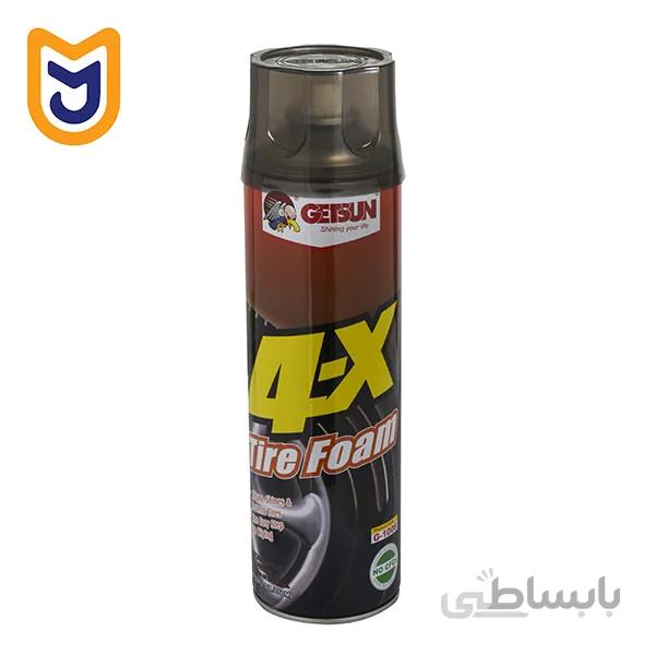 اسپری فوم براق کننده تایر خودرو گتسان GETSUN مدل 4X Tire foam