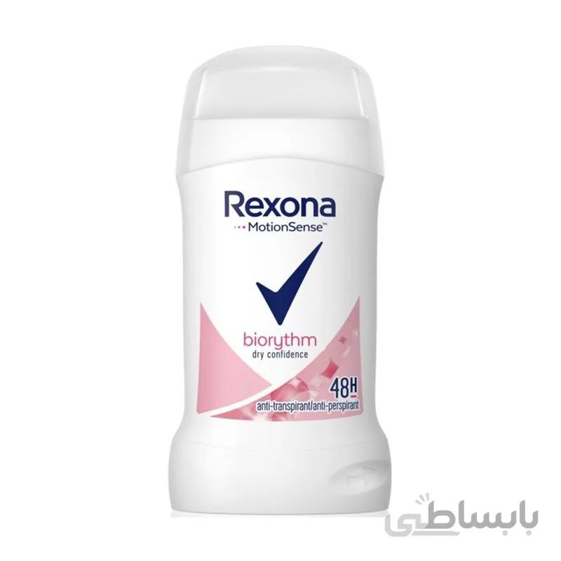 مام استیک ضد تعریق زنانه رکسونا مدل biorythm حجم 40 میلی لیتر ا rexona anti perspirant stick for weomen 40 ml