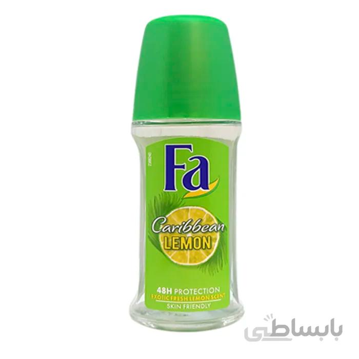 رول ضد تعریق زنانه فا Fa مدل Caribbean Lemon ا Fa Caribbean Lemon Roll On Deodorant For women 50ml