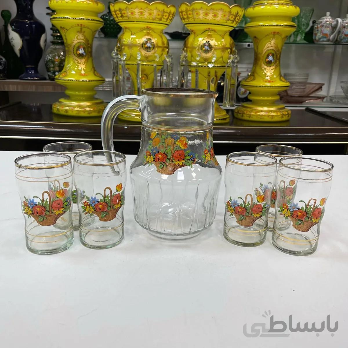 پارچ و لیوان فرانسوی قدیمی