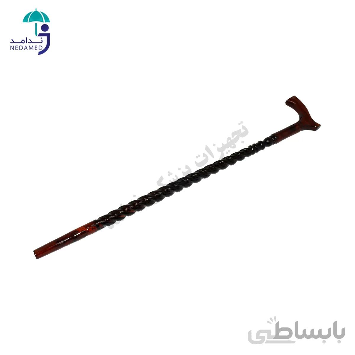 عصا چوبی ایرانی مدل گل رز دسته معمولی