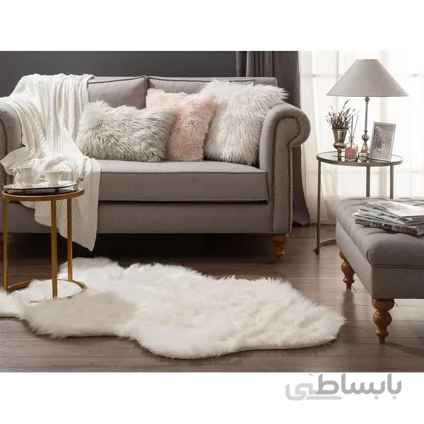 زیر پایی خز مدل Lela Ekru سایز 150×90 سانتی متر مادام کوکو