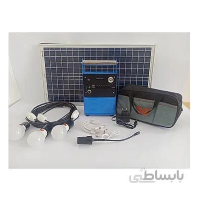 پکیج خورشیدی 30 وات دارای 3 لامپ 3 وات مناسب روشنایی و شارژ موبایل