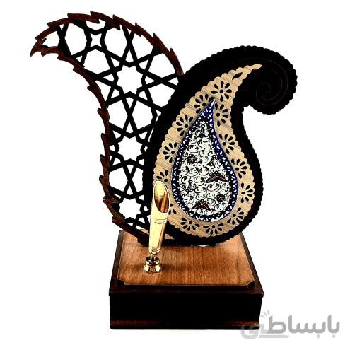 تندیس میناکاری جاخودکاری طرح بته جقه اسلیمی