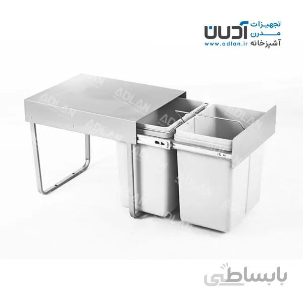 سطل زباله دو مخزنه ریلی متوسط (34 لیتری) – الیسا