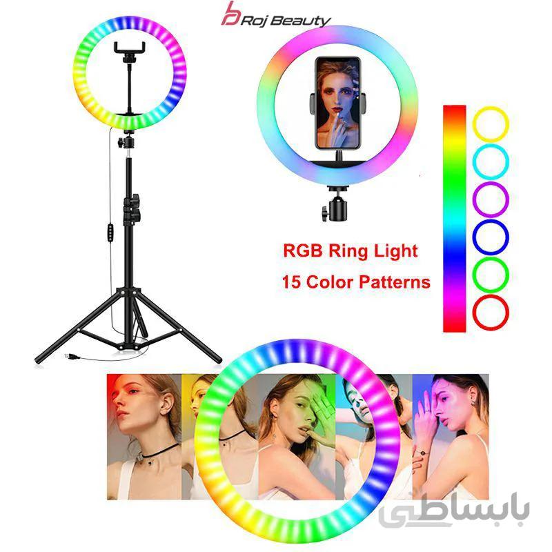 رینگ لایت رنگی سایزRING LIGHT RGB LED SOFT RING LIG33