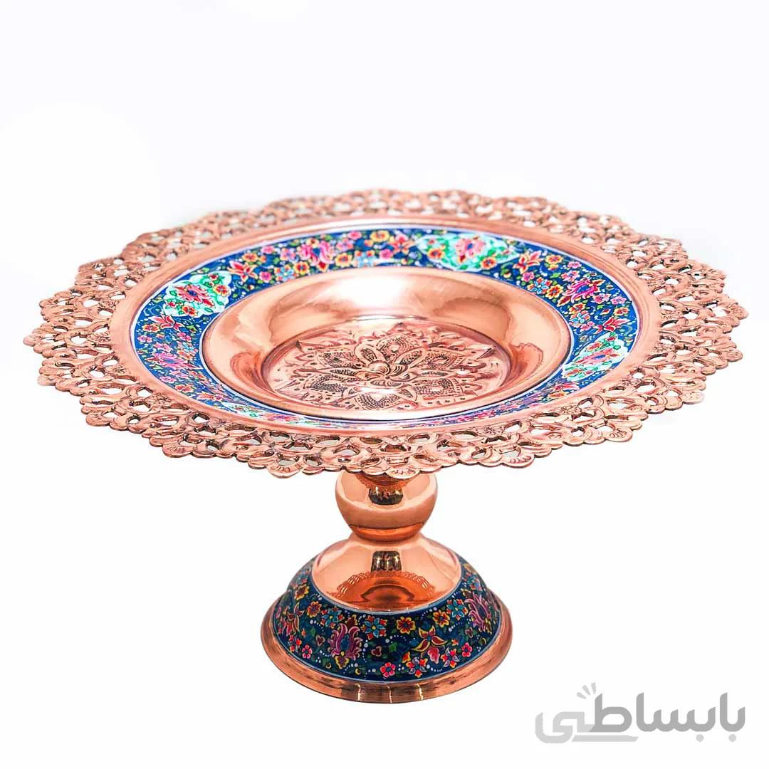 شیرینی خوری مس و پرداز 25 سانتی شبکه بری ا قیمت به شرط خرید تیمی