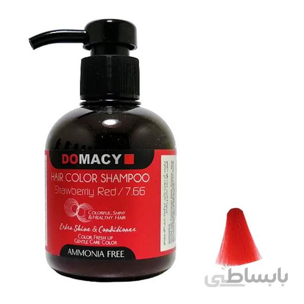 شامپو رنگساژ دوماسی مدل AMMONIA FREE شماره 7.66 قرمز توت فرنگی حجم 300 میل