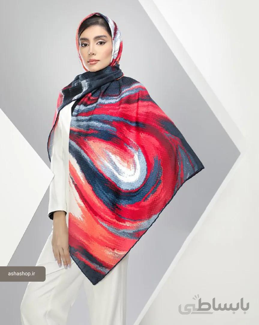 روسری آبرنگی پوست ماری