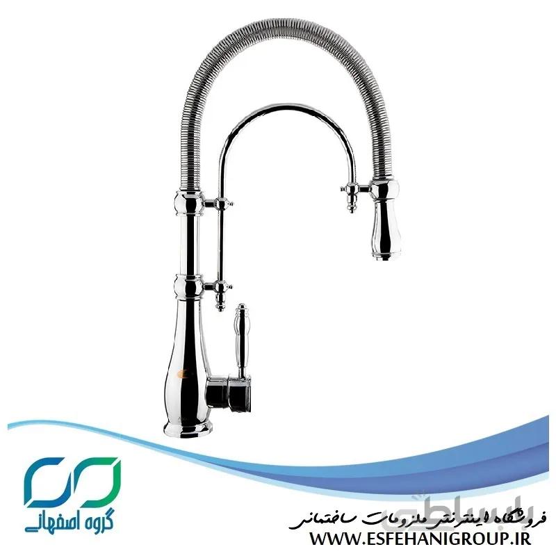 شیر ظرفشویی فنری کاترین طلایی مات البرز روز ا Catherine Brushed Gold