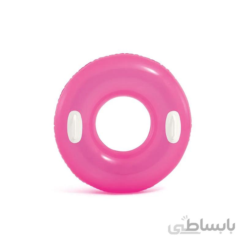 59258 حلقه شنا صورتی دستگیره دار قطر 76