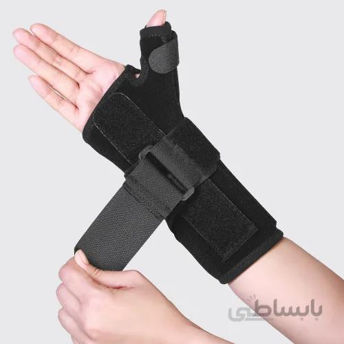 مچ بند آتل دار تک سایز (نئوپرن) (با آتل شست) طب و صنعت کد 36800 ا Tebosanat Free Size Neoprene Wrist & Thumb Splint