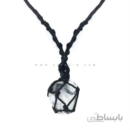 آویز دستساز سنگ کریستال کوارتز برزیل