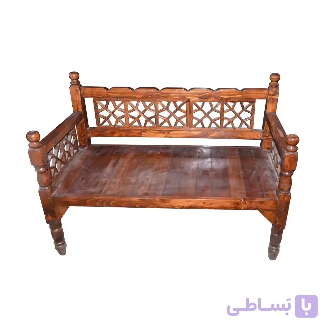 تخت سنتی چوبی دو نفره چوب نو
