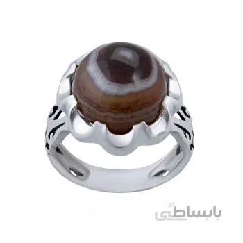 انگشتر نقره مردانه مدل عقیق سلیمانی کد am_001