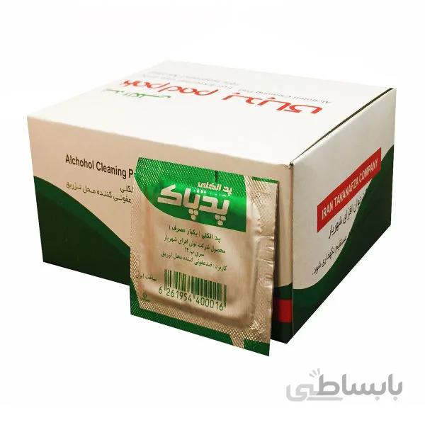 جعبه 100 عددی پد الکلی پدپاک