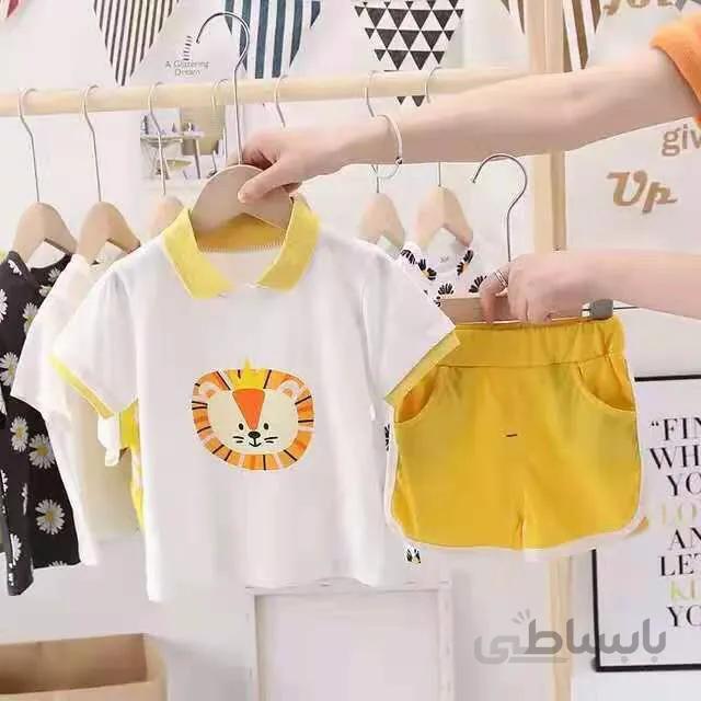ست تیشرت شلوارک شیر کد:1031