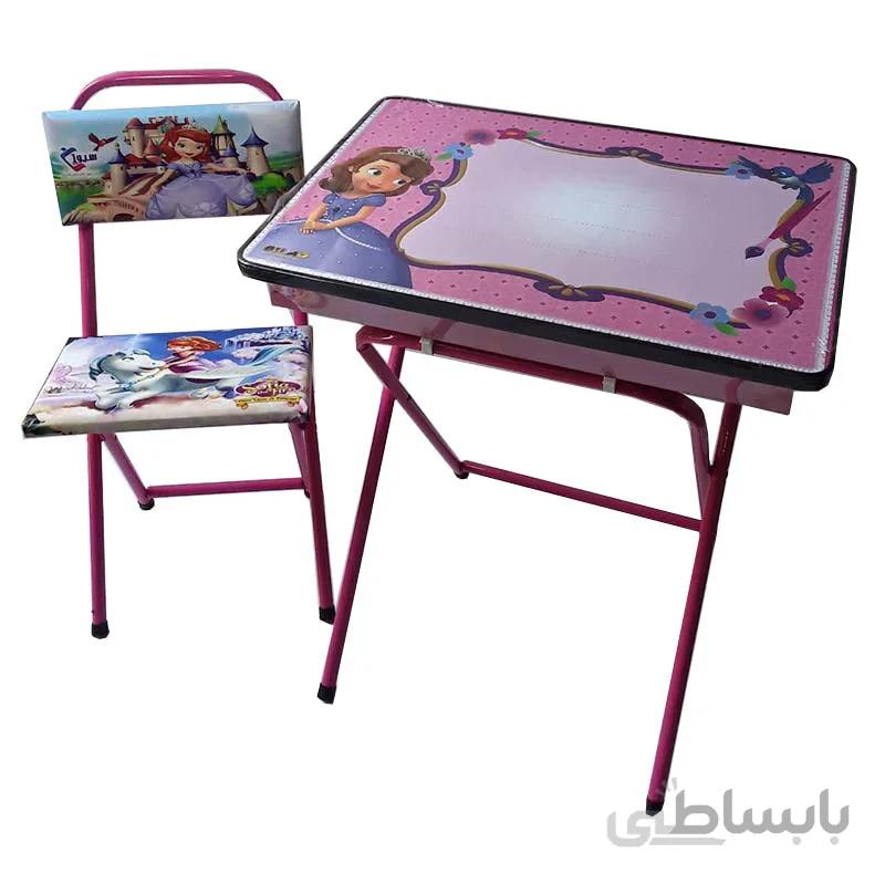 میز و صندلی تحریر تاشو دخترانه طرح سوفیا