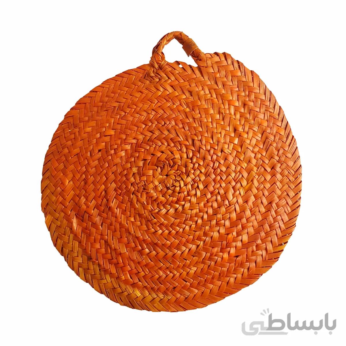 زیر بشقابی حصیری رنگی - نارنجی