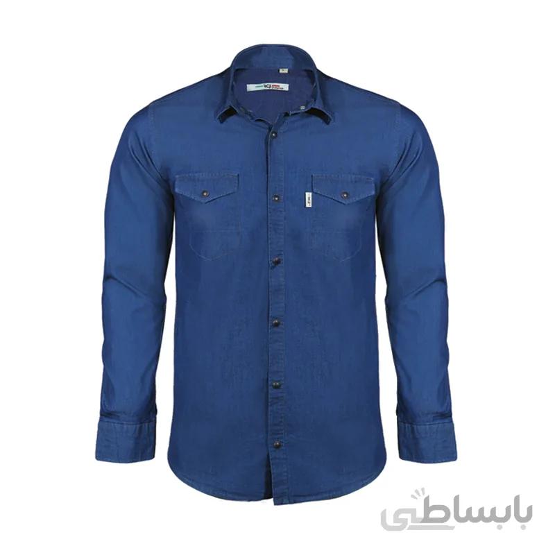 پیراهن لی آبی پررنگ ساده