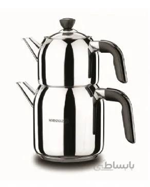 کتری و قوری کرکماز مدل کاپا کد 078-01 ا Korkmaz Kappa 078-01 Teapot And Kettle Set