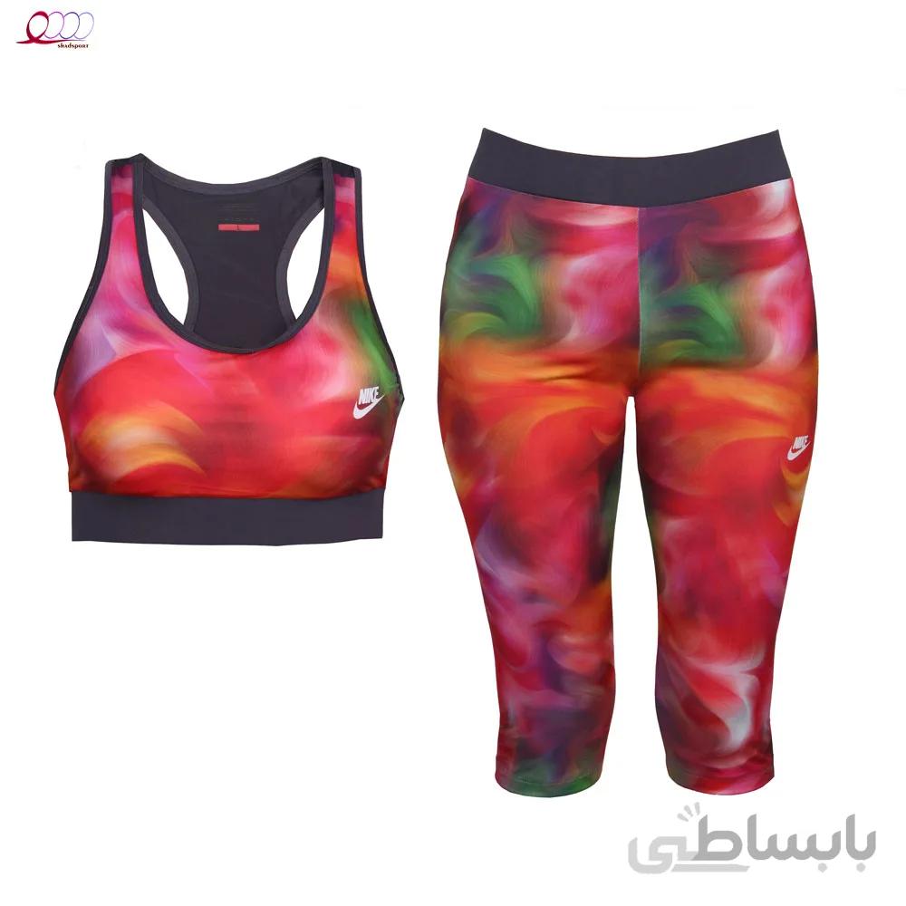 ست نیم تنه و شلوارک طرح دار نایک 1090
