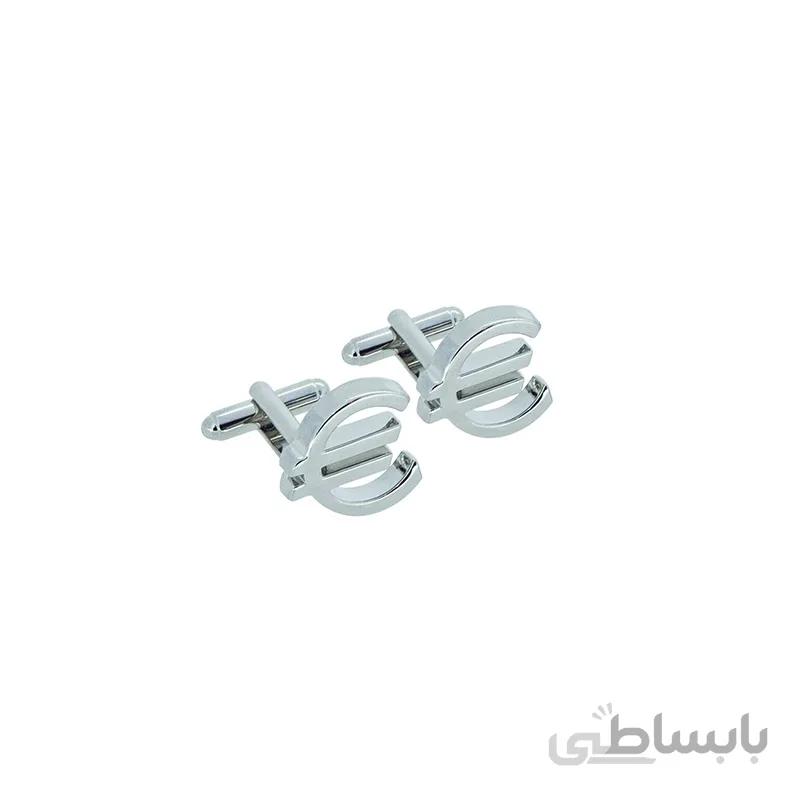 ست کادویی دکمه سردست یوروپن مدل cufflink استیل یا کروم یا نقره ای