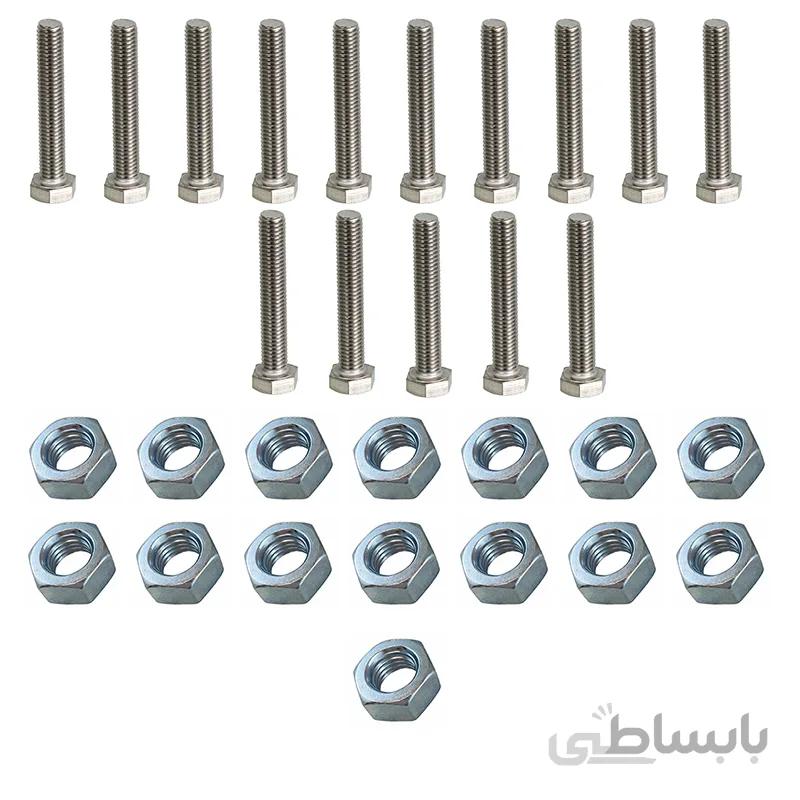 پیچ و مهره آهنی مدل 80-6 مجموعه 30 عددی