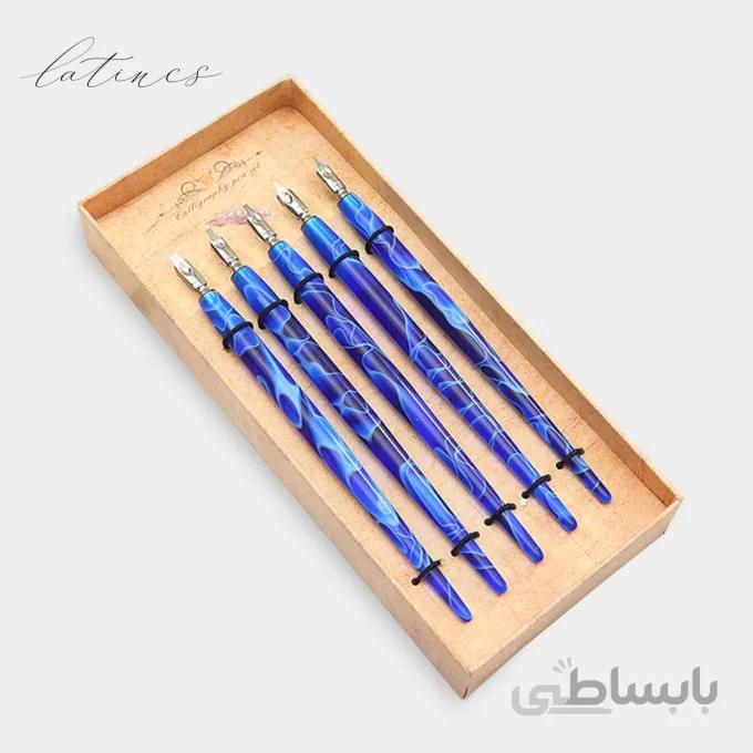 ست دسته قلم ابروباد آبی