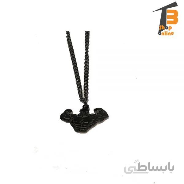گردنبند ورزشی فیگور نیم تنه مشکی ا Half figure necklace