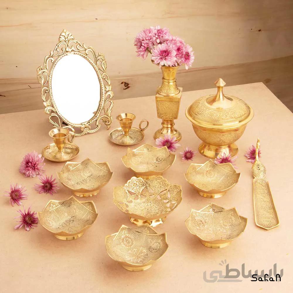ست هفت سین برنجی طلایی کد 247