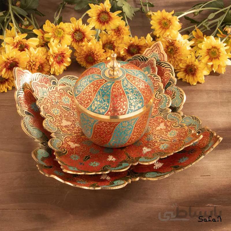 ست پذیرایی برنجی میناکاری کد 183