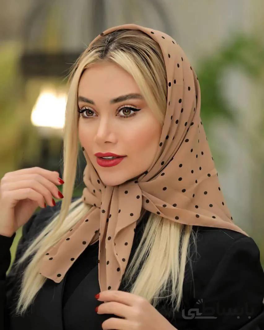 روسری مینی حریر نخ توپی