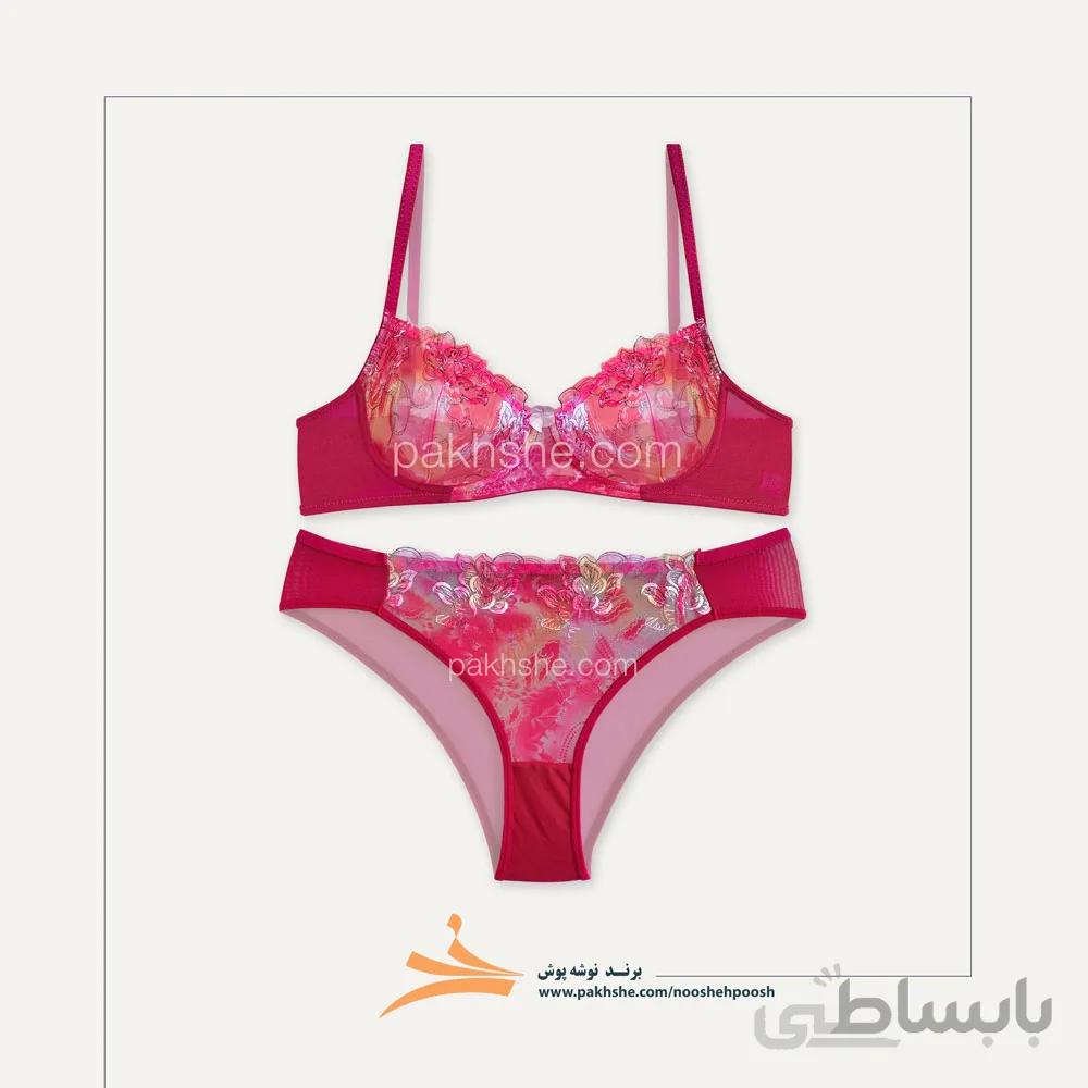 ست تورگاز فنردار سرخابی برند نوشه پوش کد 55078