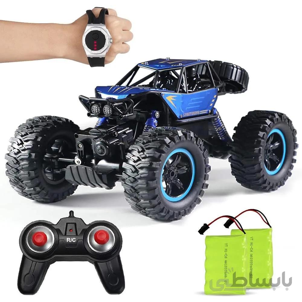 ماشین اسباب بازی کنترلی شارژی آفرود حرفه ای با دو کنترل دستی و مچی مدل Climbing Car 2.4GHz 1:14 Scale