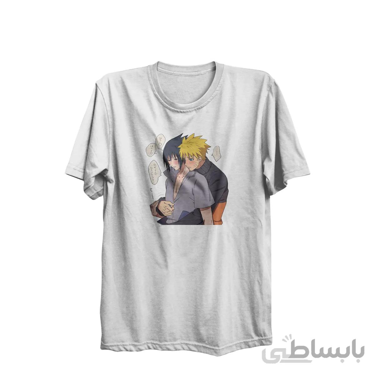 تیشرت یقه گرد سفید انیمه ناروتو Naruto کد KCT10239