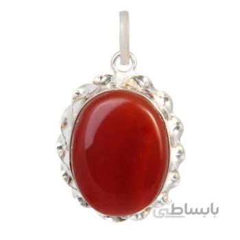 اویز گردنبند نقره زنانه بازرگانی میلادی مدل سنگ عقیق کد PK_161