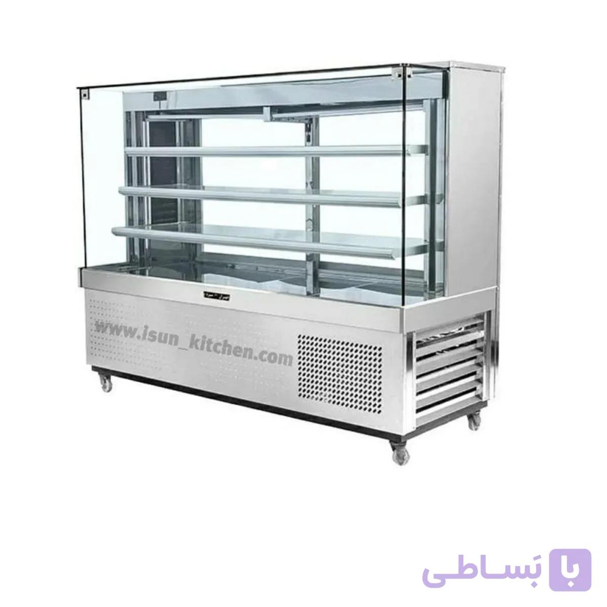 یخچال مکعبی ویترینی استیل ۱۹۰ آیسان