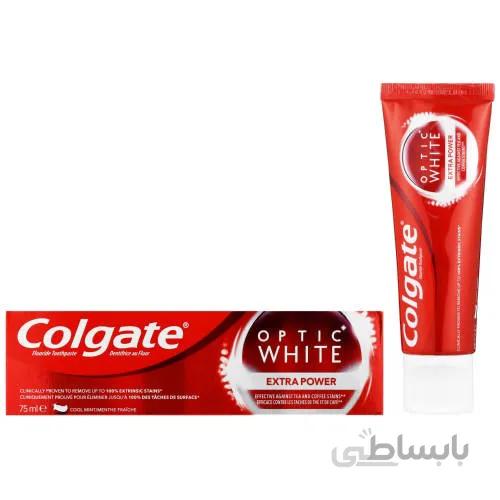 خمیر دندان کلگیت Colgate سری Optic White مدل Extra Power