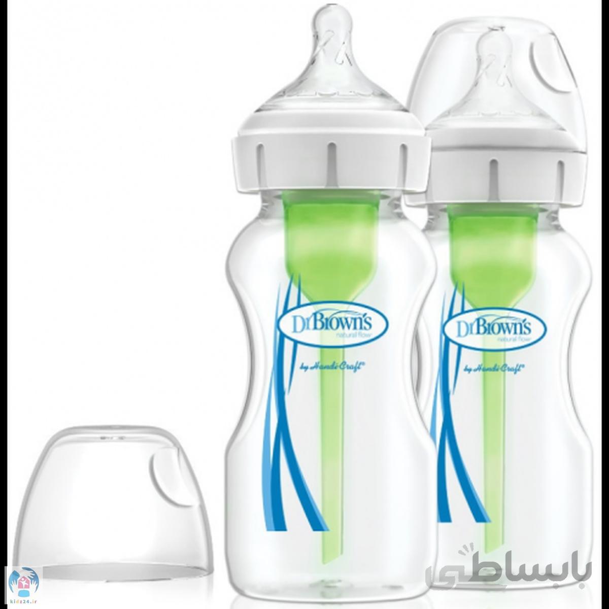 شیشه شیر طلقی نچرال دکتر براونز ۲۷۰ میل آپشن پلاس۲ عددی