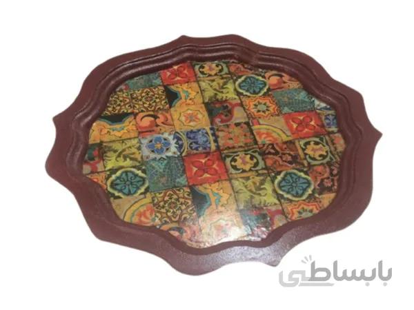 سینی گرد طرح کاشی