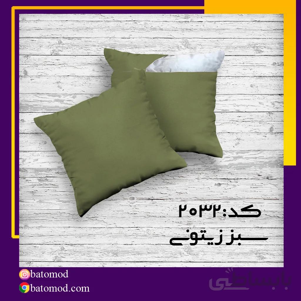 کوسن کتان سبز زیتونی