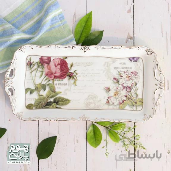 رولت خوری مستطیلی گل رزظروف سرو و پذیرایی