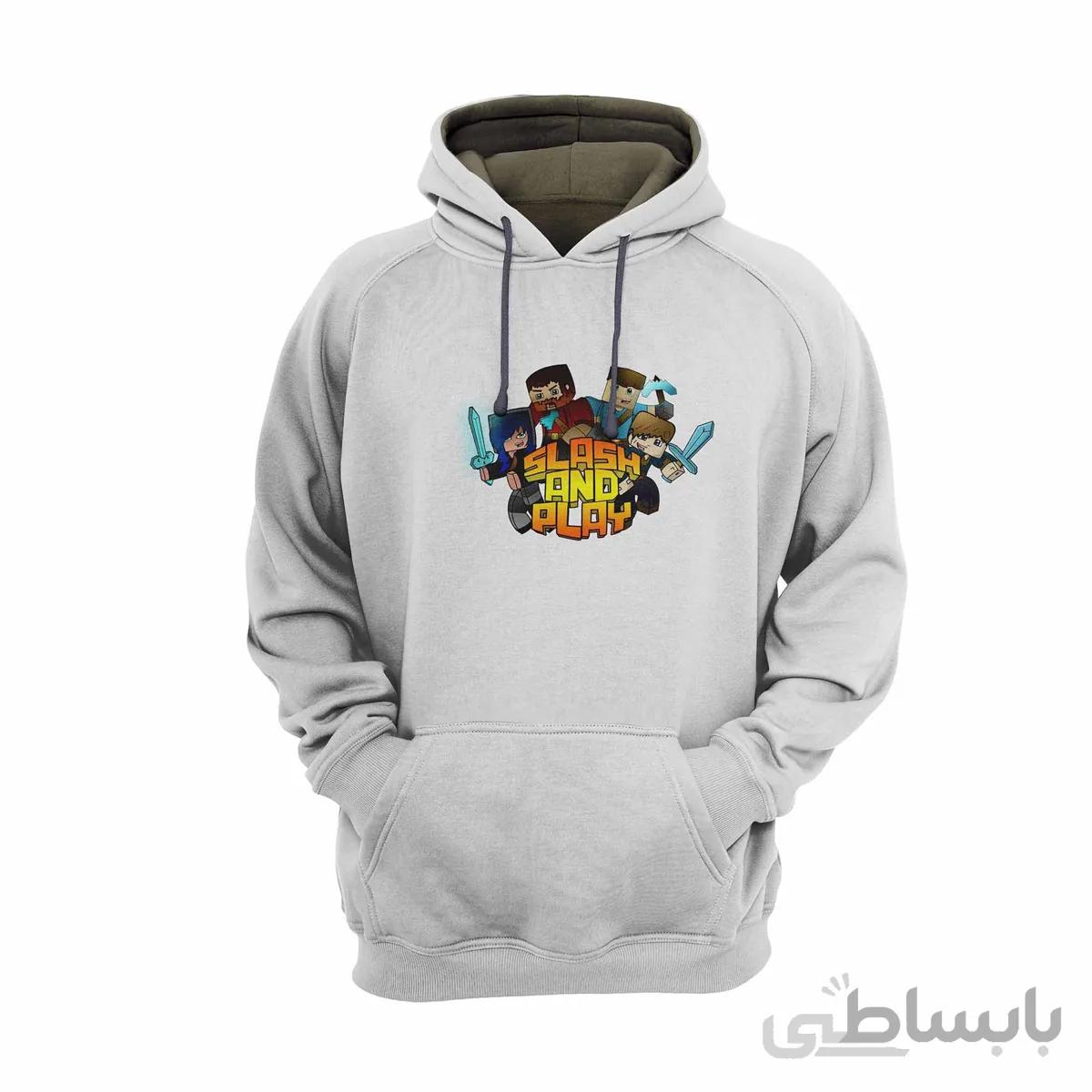 هودی سفید طرح بازی ماینکرافت Minecraft کد KCT10464