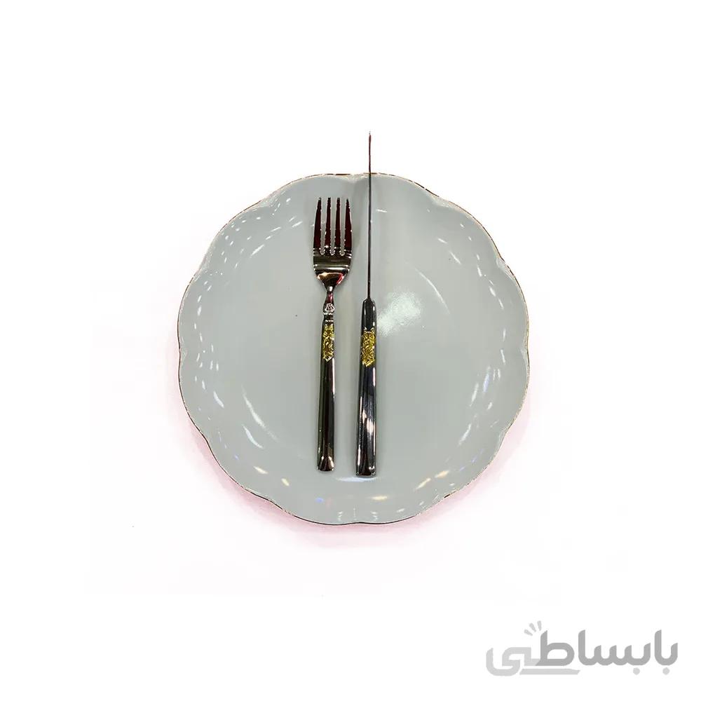 سرویس کارد و چنگال استیل انجلا طلایی