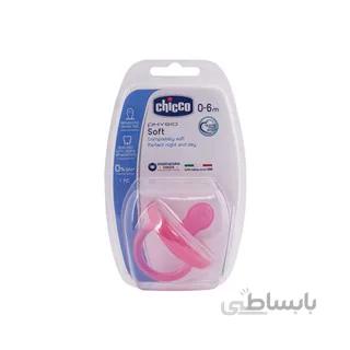 پستانک 0-6 ماه تمام سیلیکون فیزیو سافت صورتی چیکو