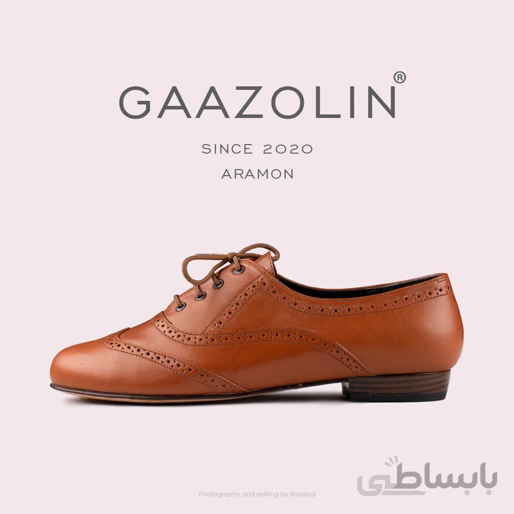 کفش هشترک گازولین آرامون عسلی – GAAZOLIN Aramon brogue Red/Orange